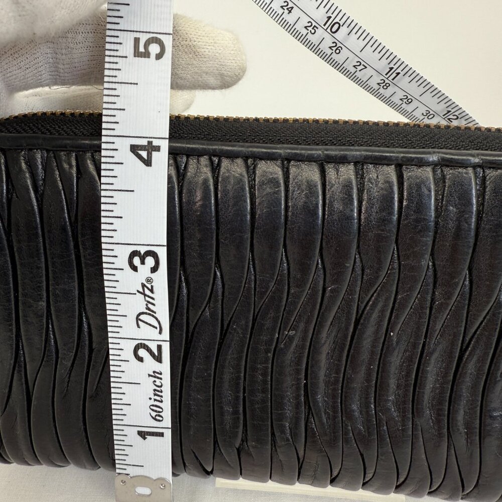 Coach Madison Gathered Leather Accordion Zip Around Wallet Black - Picture 5 of 9